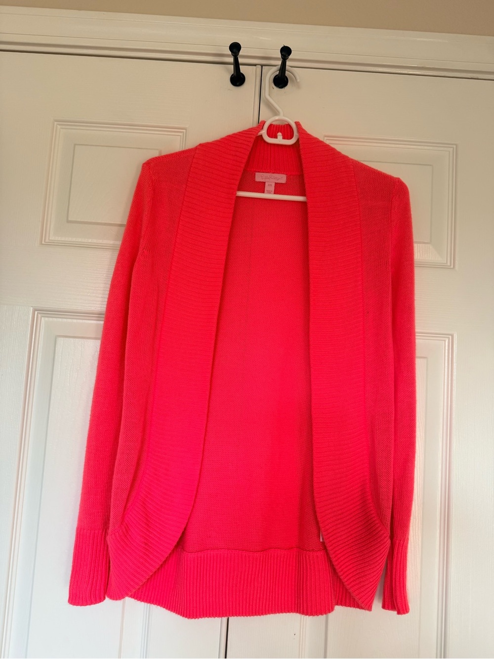 Lilly Pulitzer Bright Coral Open-Front Cardigan